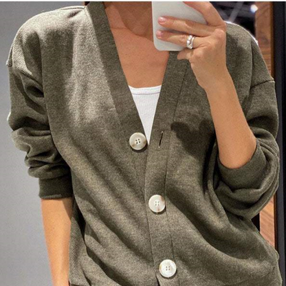 Women Knitted Buttoned Jacket